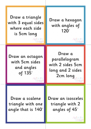 2D Shape Drawing Challenge Cards