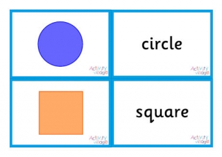 2D Shape Vocabulary Matching Cards - First 4 Shapes