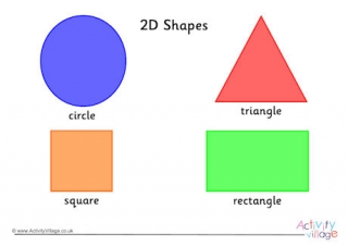 2D Shape Word Mat First 4 Shapes