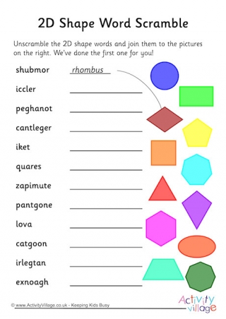 2D Shape Word Scramble