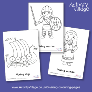 3 Viking Colouring Pages