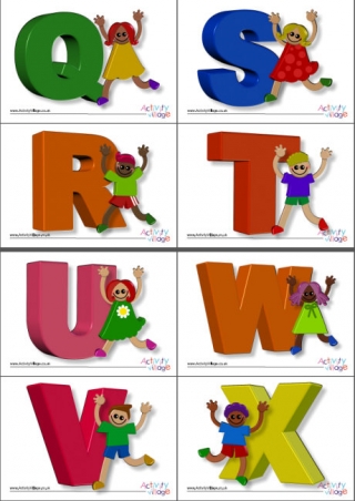 3D Alphabet Posters - Boys and Girls, A5