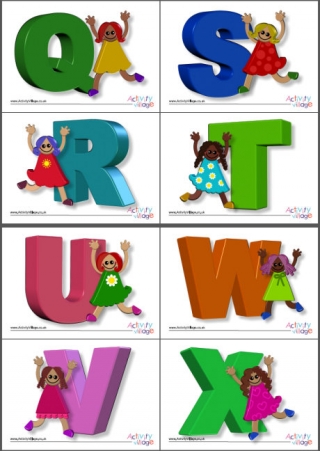 3D Alphabet Posters - Girls, A5