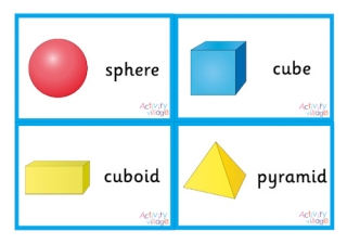 3D Shape Flashcards - Small - First 4 Shapes