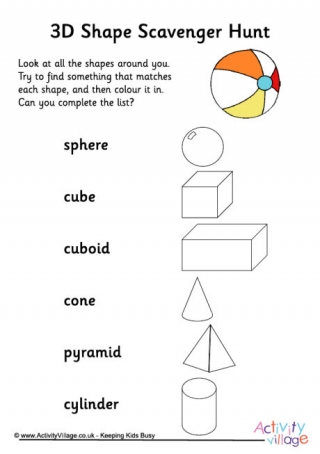 3D Shape Scavenger Hunt