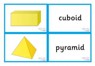 3D Shapes Vocabulary Matching Cards - First 4 Shapes