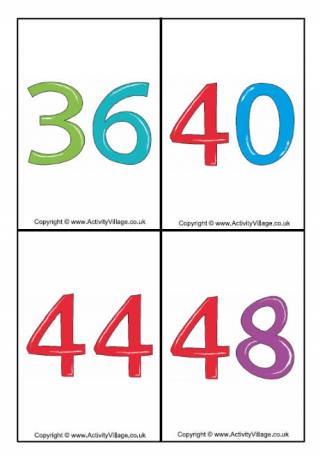 4 Times Table - Large Flash Cards