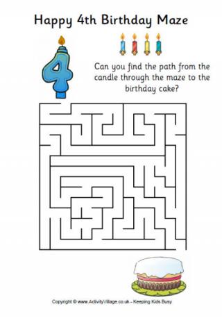 4th birthday maze