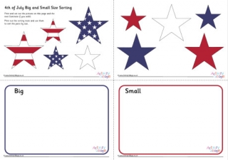 4th Of July Big And Small Size Sorting