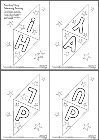 4th of July Colouring Bunting