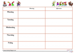 5 Day Weekly Schedule 5