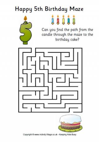 5th birthday maze