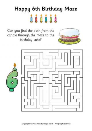 6th birthday maze