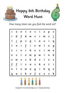 6th Birthday Puzzles