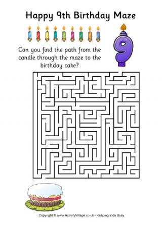 9th birthday maze