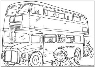 London Bus Colouring Page