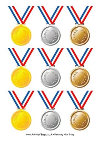 Olympic Medals with Ribbon