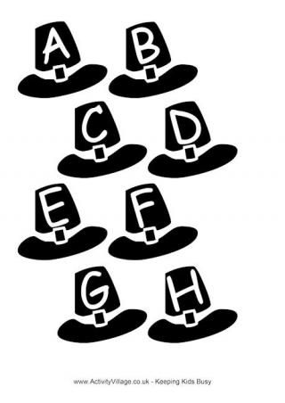 Pilgrim Hat Alphabet Printable