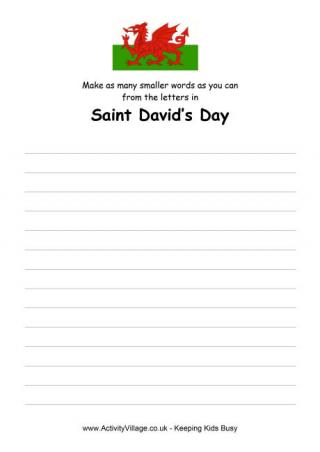 St Davids Day puzzle