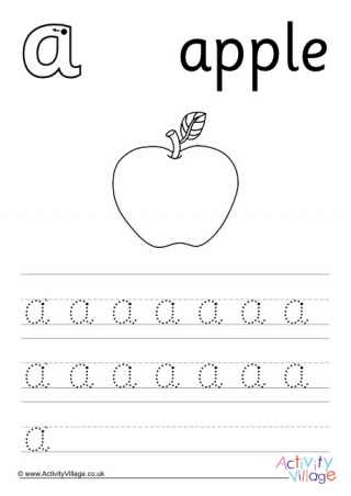 A for Apple Handwriting Worksheet