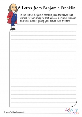 A Letter from Benjamin Franklin Worksheet