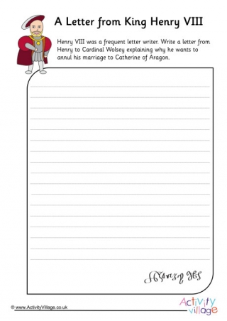 A Letter From Henry VIII Worksheet