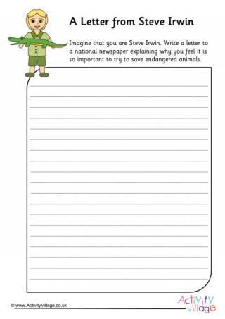 A Letter from Steve Irwin Worksheet