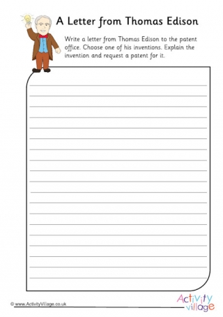 A Letter From Thomas Edison Worksheet