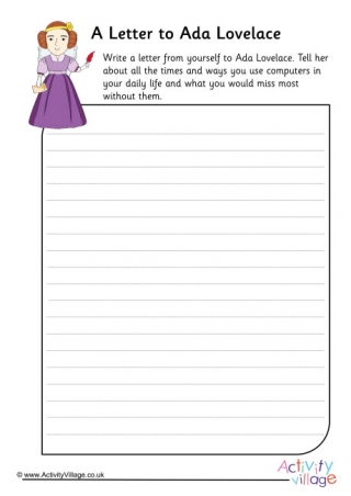 A Letter To Ada Lovelace Worksheet