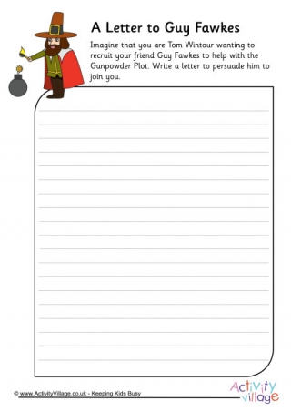A Letter to Guy Fawkes Worksheet