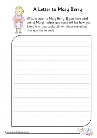 A Letter To Mary Berry Worksheet