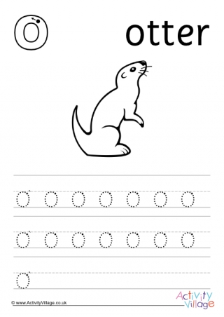 O is for Otter Handwriting Worksheet