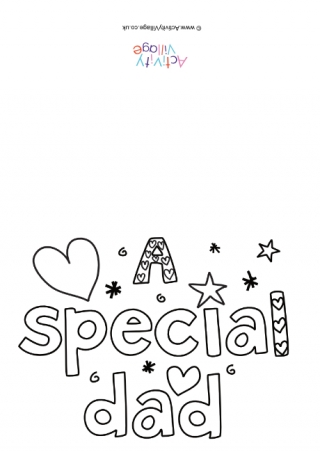 A Special Dad Colouring Card