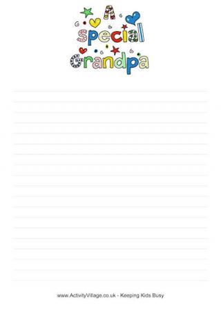 A Special Grandpa Writing Paper