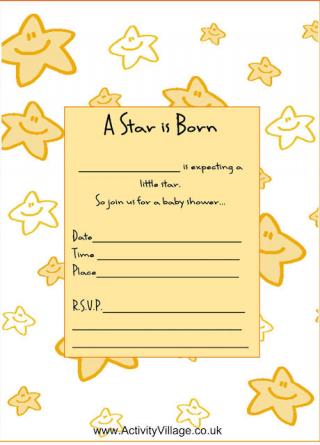 A Star is Born - Baby Shower Invitation