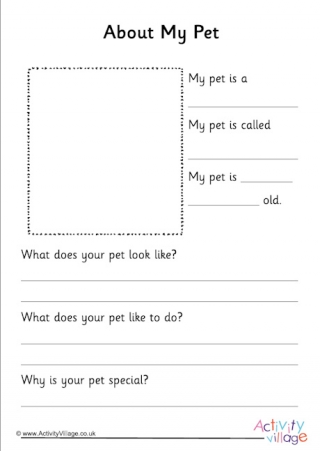 About My Pet Worksheet