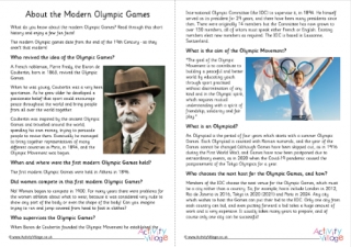 About the Modern Olympic Games Fact Sheet