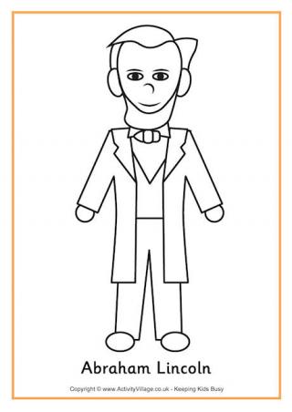Abraham Lincoln Colouring Page 3