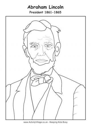 Abraham Lincoln Colouring Page
