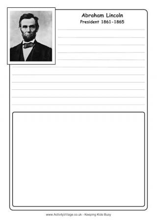 Abraham Lincoln Notebooking Page