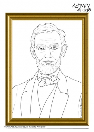 Abraham Lincoln Portrait Gallery Colouring Page