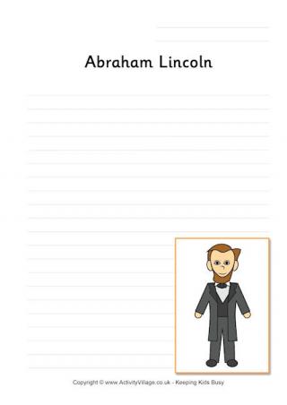 Abraham Lincoln Writing Page