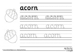 Acorn Handwriting Worksheet