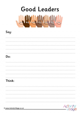 Actions Of A Good Leader Worksheet