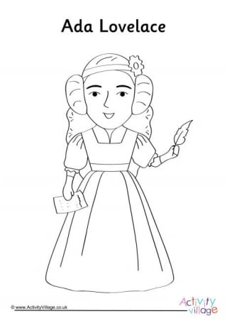 Ada Lovelace Colouring Page