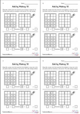 Add By Making 10 Worksheets Set 1