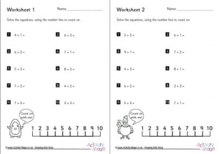 Addition by Counting On Worksheets Set 2