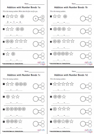 Addition with Number Bonds Worksheets Set 1