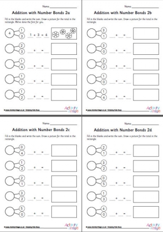 Addition with Number Bonds Worksheets Set 2