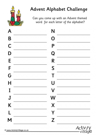 Advent Alphabet Challenge